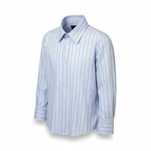 Nicole Miller Boys Dress Shirt Size 5 Blue White Striped Button Down